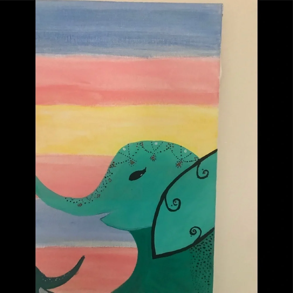 Hand painted canvas of elephants 🐘